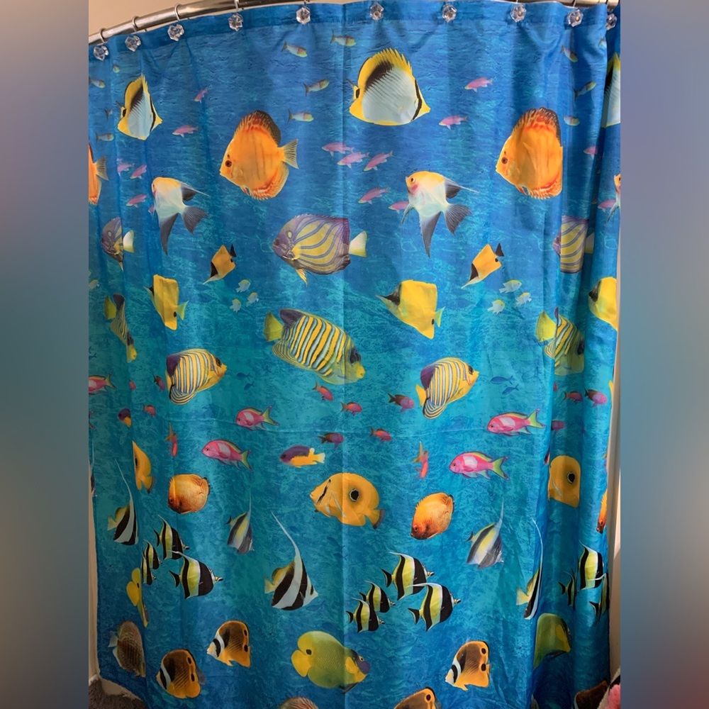 4/$20🐠Colorful Fish Aquarium Shower Curtain